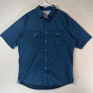 Wrangler 20X Advanced Comfort Competition Men's Blue Shortsleeve Western Large